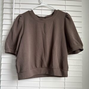 Stylish Puff Sleeve Blouse in Gray